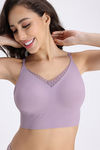 Zivame Freeform Padded Non Wired 3/4Th Coverage Bralette - Sea Fog — thumbnail 5